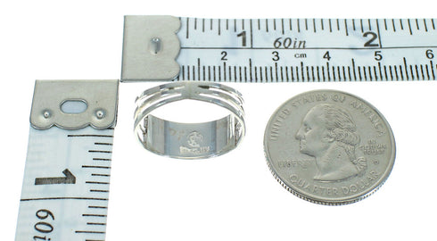 Authentic Sterling Silver Turquoise Inlay Ring Size 4-1/2 RX84974